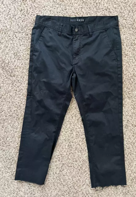 MEN'S KREW DENIM KSLIM FLAT FRONT BLACK PANTS SIZE 34 x 24