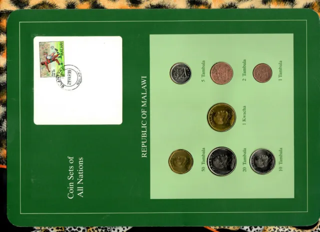 Coin Sets of All Nations Malawi 1995-1996 UNC 1 Kwacha 50,20 Tambala 1996