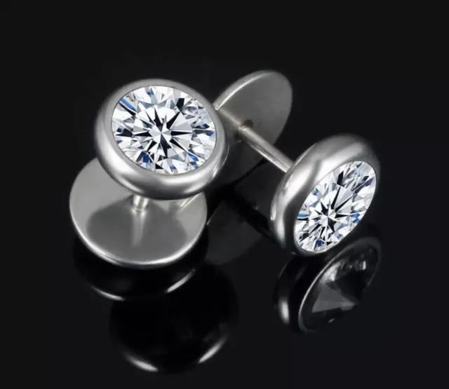 2 Ohr Fake Plugs Tunnel Ohrstecker Ohrringe Piercing Edelstahl Zirkonia Bling