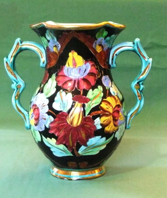 MONACO Cerart grand vase faïence 26 cm signé