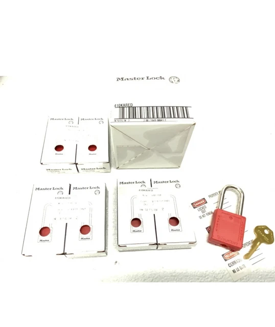 NEW Lot of 6 Masterlock Lockout/Tagout 410KAS6RED