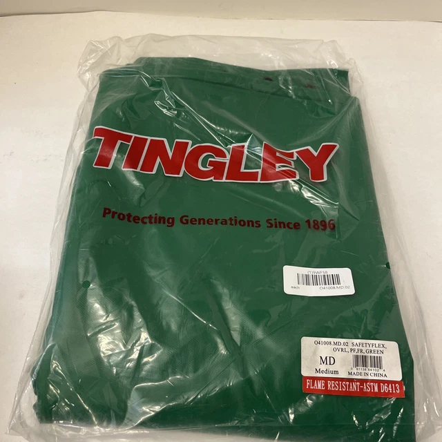 Tingley O41008 Safeyflex Flame Resistant Rain Bib Overall, Green, M Tingley O41008 Safeyflex Flame Resistant Rain Bib Overall, Green, M