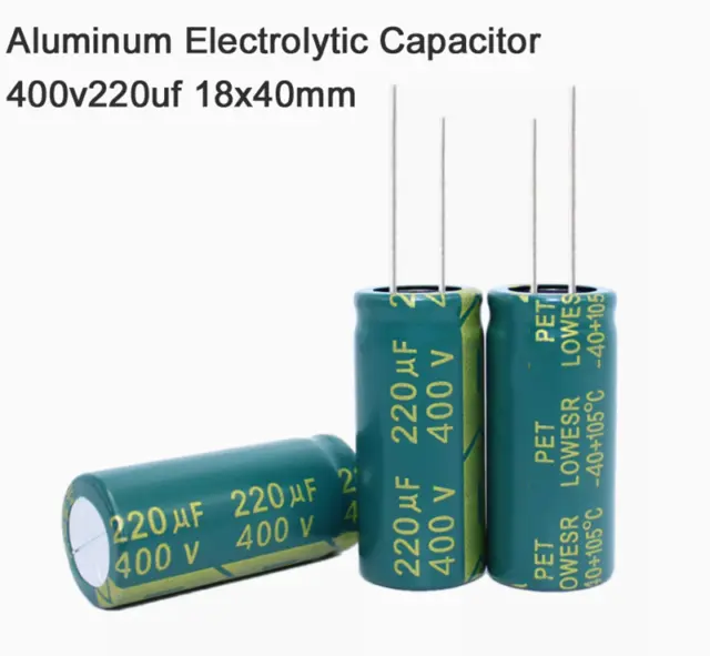 400v220uf 18x40mm Aluminum Electrolytic Capacitor High frequency Green gold