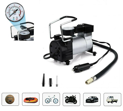 BIC COMPRESSORE ARIA POMPA PORTATILE 12V 150 PSI GOMME MOTO SCOOTER BICI VIAGGIO 