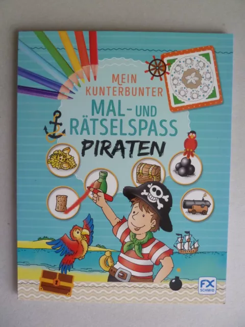 Mein kunterbunter Mal- und Rätselspaß Piraten  Abenteuerliche Malvorlagen NEU