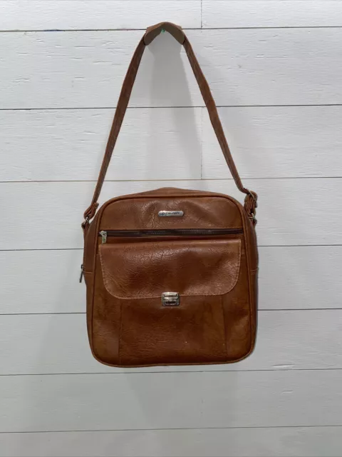 Samsonite Sonora II Brown  Leather Shoulder Bag - School Travel Bookbag Vintage