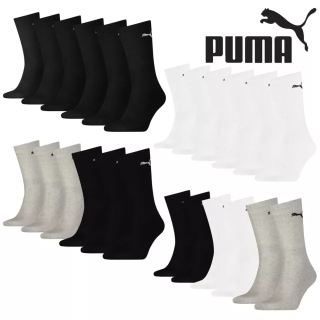 PUMA Sports Crew Socks Cushioned Cotton Rich Unisex Active Sock (6 Pairs)