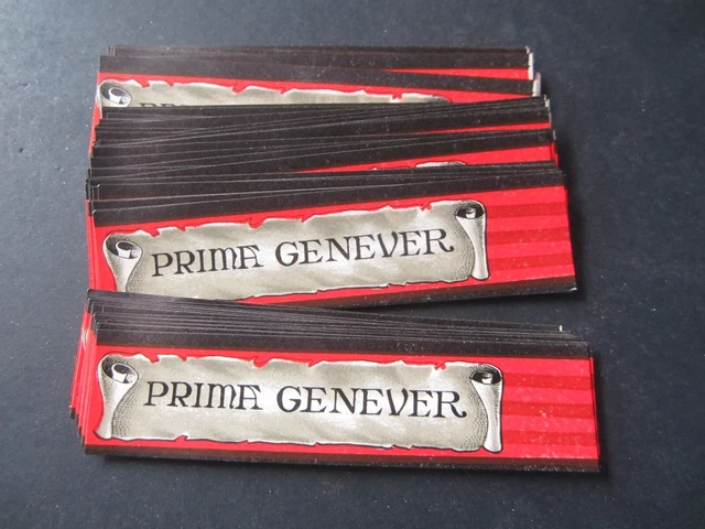 Wholesale Lot of 100 Old Vintage - PRIMA GENEVER - European Liquor - NECK LABELS