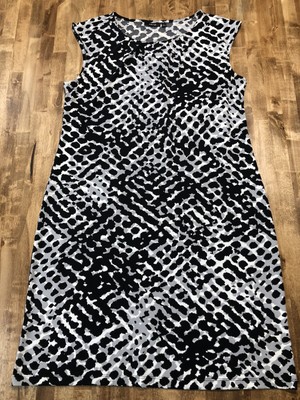 Apt. 9 Black and Gray Animal Print Sheath Dress Size L