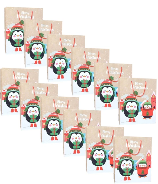12 x mittlere Weihnachtsgeschenktüten Verpackung Partytasche Weihnachtstaschen