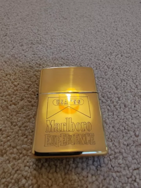 Genuine Brass ZIPPO Lighter - Marlboro Experience USA '96 - Rare and Never Used!