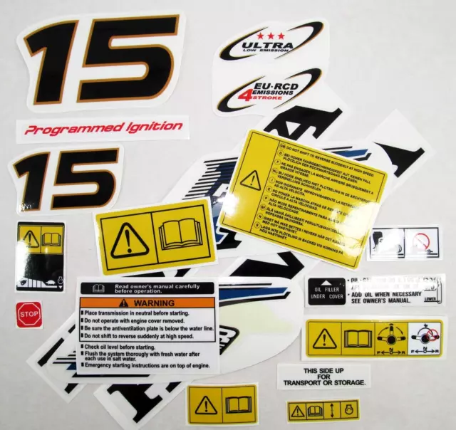 For HONDA 15 outboard. Vinyl decal set from BOAT-MOTO/ sticker kit.Reproduct.