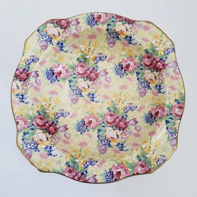 4 Royal Winton Grimwades Welbeck Bowls 7" Cereal Salad Soup Chintz Yellow 1995 7