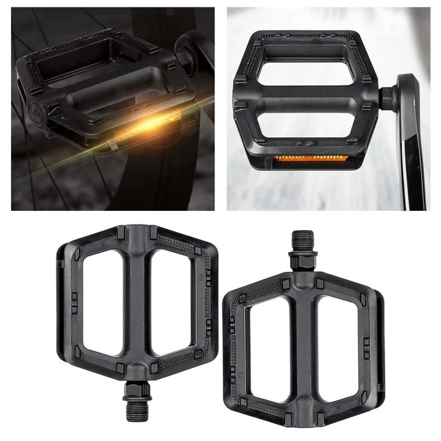 Pédales Plates Vélo RYET PDM351C-BK - Alliage, Axe 9/16, 330g, Compatibles VTT/Route/BMX