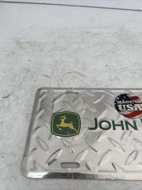 John Deere Tractor Silver Diamond License Plate Auto Tag Farm Truck Auto New 2