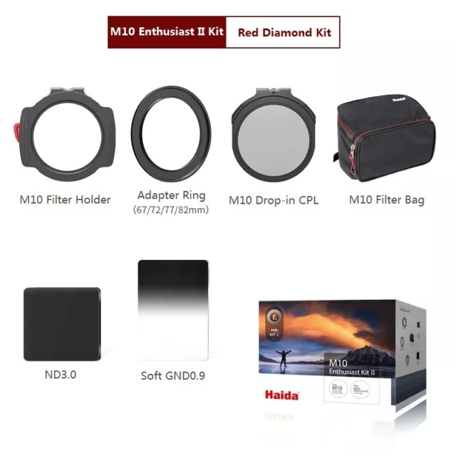 Haida 100mm Red Diamond Enthusiast II Kit w/ M10 Filter Hoder + 3 Filters