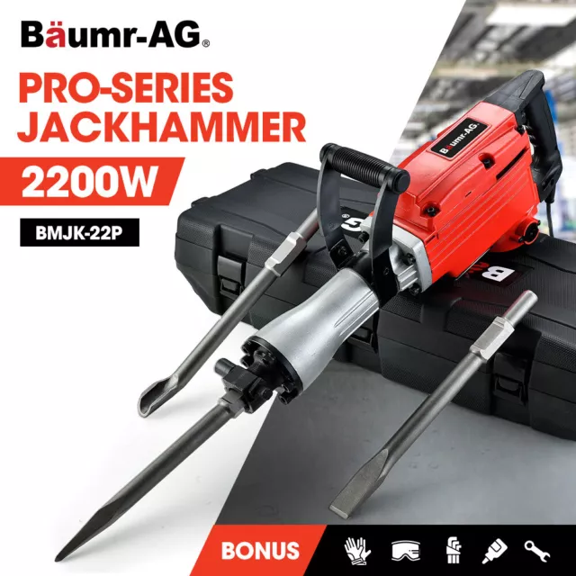 BAUMR-AG 2200W Electric Jackhammer Demolition Jack Hammer Concrete Commercial