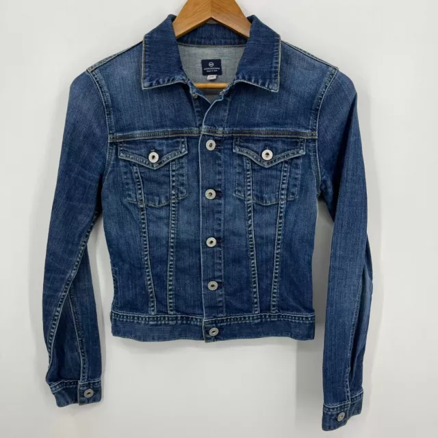 AG Adriano Goldschmied The Robyn Denim Jacket Women's XS Blue Button Collared