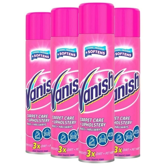 4 X VANISH Carpet Cleaner Power Foam Stain Remover High Traffic Shampoo