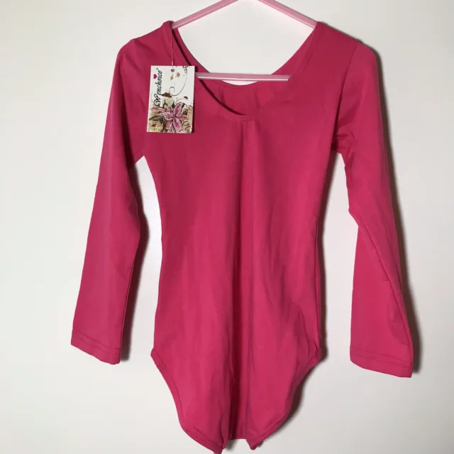 Wenchoice Pink Long Sleeve Leotard Girls L (4-7 Years)