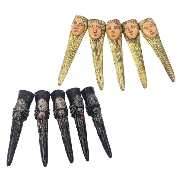 10er-Set Hexen-Nagelklauen – Cosplay, Halloween, Vampir-Nägel, Lang, Gruselig, Emulsion, 8 Cm