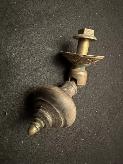 Antique Victorian Brass & Wood Teardrop Drawer Pull