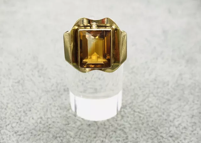 333 8ct Bague Avec Citrine Pierre, Taille de Bague au Choix 54, Bon État