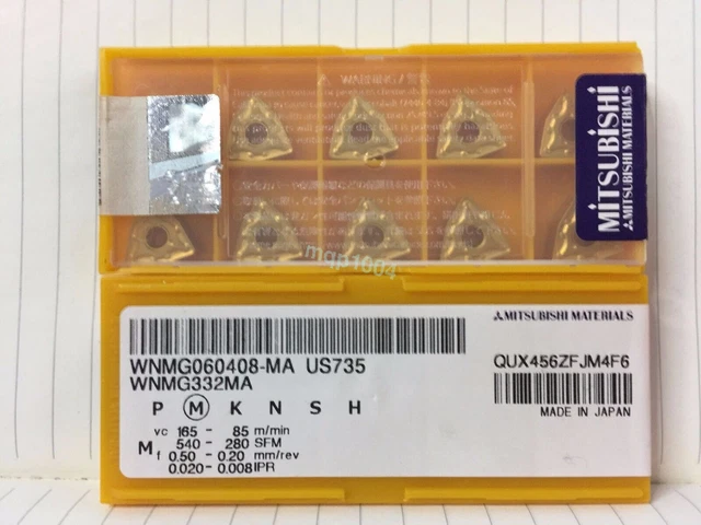 10PCS/Box Mitsubishi WNMG060408-MA US735 WNMG332MA Carbide Inserts New In Box