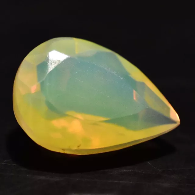 1.00 Ct Natural Ethiopian Rainbow Fire Opal Pear Cut Gemstone