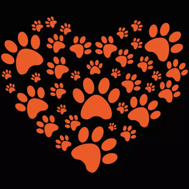 Paw Print Love Heart Dogs Dog Pet Animal - Mens Funny T-Shirt Tshirts T Shirt