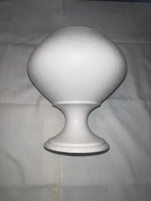 Vintage MCM Royal Haeger White Lava Glaze Goblet Vase Aqua Interior