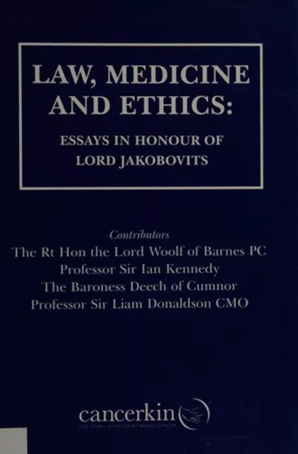 Law, Medicine Et Ethics: Essays En Honour de Lord Jakobovits Ha