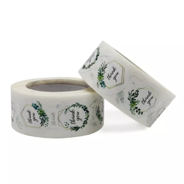 Sticker Roll With 500 Green Thank You Stickers Gift Wrapping Stickers Present