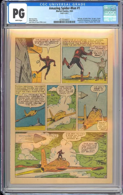 Amazing Spider-Man #1 (Page 6 Only) 2nd App Spider-Man Stan Lee Marvel 1963 CGC