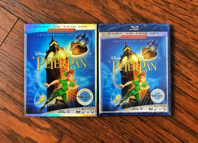 Peter Pan Blu-ray DVD & Digital Code Disney Signature Collection With Slip Cover