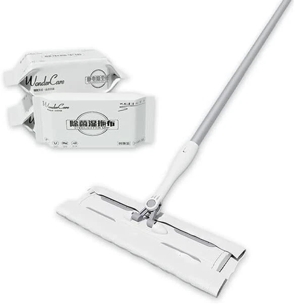 Disponse Sweeper Cleaning  Kit Wet/Dust Floor Flat Mop +20 Wet/30 Dry Clothes