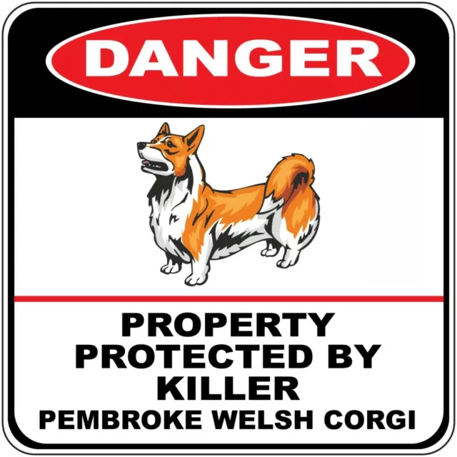 Yellow Crossing Sign Danger Protected Killer Pembroke Welsh Corgi Dog Cross Xing