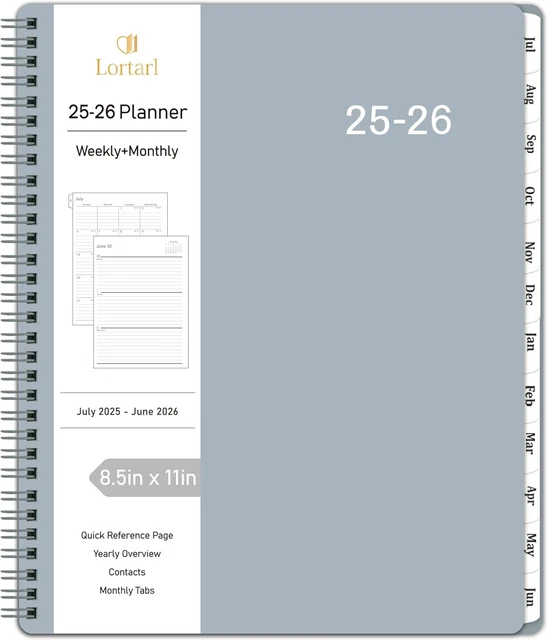 2025-2026 PLANNER - Weekly Monthly from July 2025 to Grey $20.65 ...