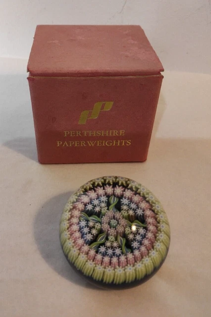 Perthshire Paperweights Presse Papier Boule Sulfure  Millefiori Verre