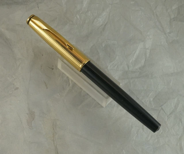 Parker Insignia Fountain Pen, Black, Gp Cap, M Nib, Exc+