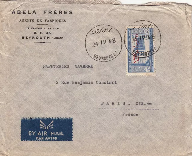 Lettre Beyrouth Liban pour Paris Lebanon cover