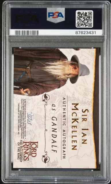 Topps Lord of the Rings LOTR Auto FOTR Ian McKellen Gandalf Autograph PSA 9 Mint 2