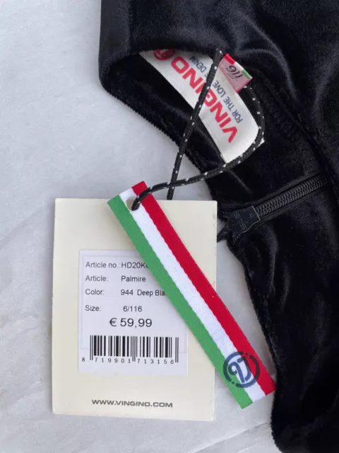 Abito da ragazza Vingino nuovo con etichette, colore nero intenso, età 12 anni, velluto, prezzo di ricambio £52 4
