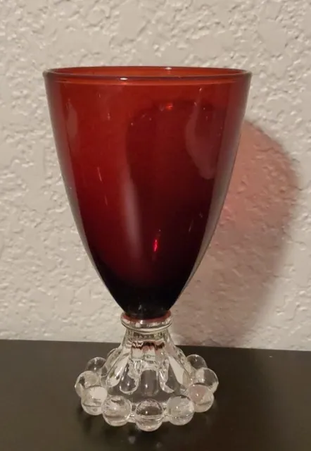 Vintage Anchor Hocking Berwick Boopie Ruby Red Water Wine Goblet Glass