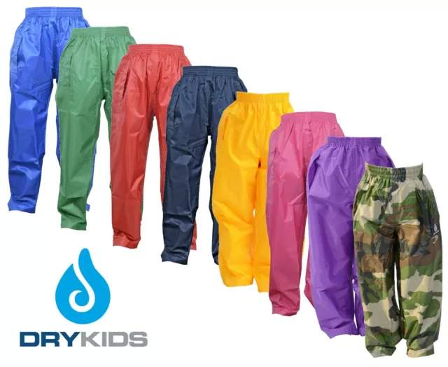 DRY KIDS Waterproof Over Trousers Rain Children Boys & Girls Childs age 2-13