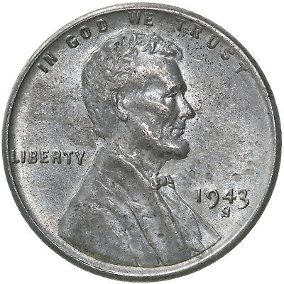 1943 S Lincoln Wheat Cent Steel Penny Uncirculated US Coin
