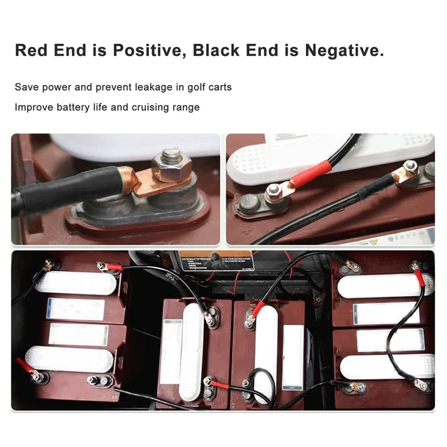 5pcs Golf Cart Battery Cables PVC Sheath Battery Cables 4 Gauge For DS