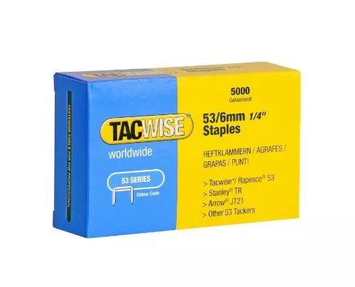 Tacwise 0331 Typ 53/6 mm verzinkte Heftklammern, 5000er Pack