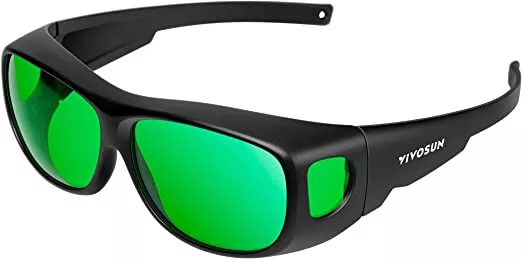VIVOSUN Grow Room Glasses Green Lens LED Lighting Safety Glasses Goggles Anti UV