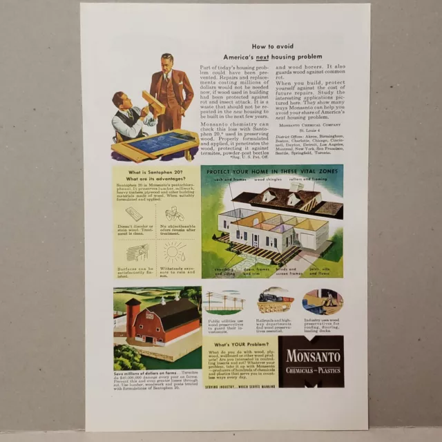 1946 Print Ad Monsanto Chemicals and Plastics